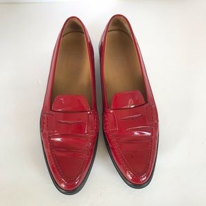 TOD’s Red Leather Loafers Size 9.5 Like New Patent